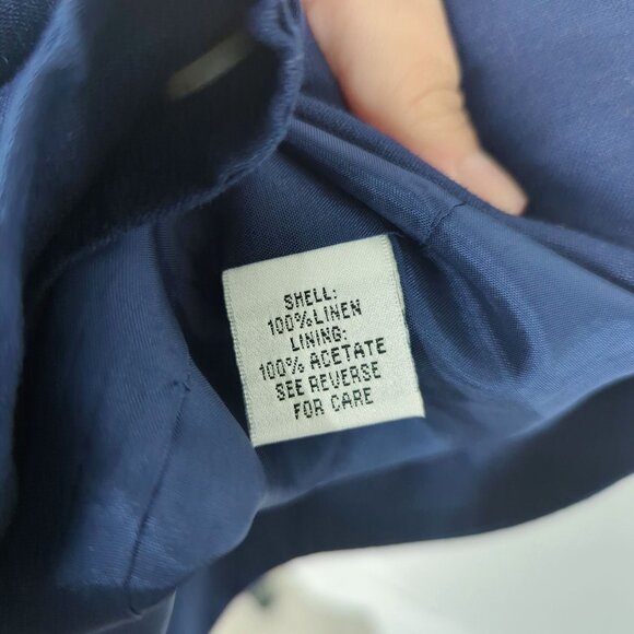 Vintage Talbots Dress 8 Medium Blue Linen Double Breasted - Picture 10 of 10